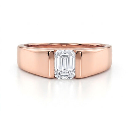 14K 0.50ct Emerald Cut VS White Diamond Band Ring