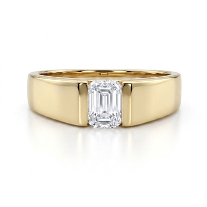 14K 0.50ct Emerald Cut VS White Diamond Band Ring