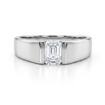 14K 0.50ct Emerald Cut VS White Diamond Band Ring