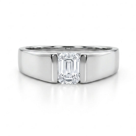 14K 0.50ct Emerald Cut VS White Diamond Band Ring