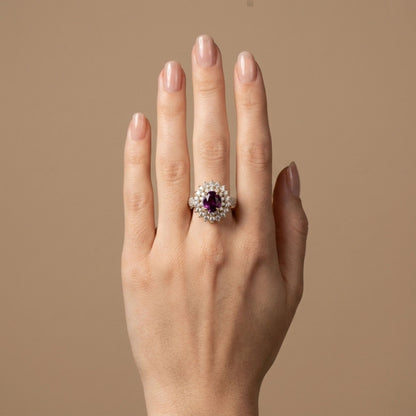 14K 2.21ct Oval Unheated Kashmir Sapphire 1.79cttw VS White Diamonds Ring GIA #3465565524