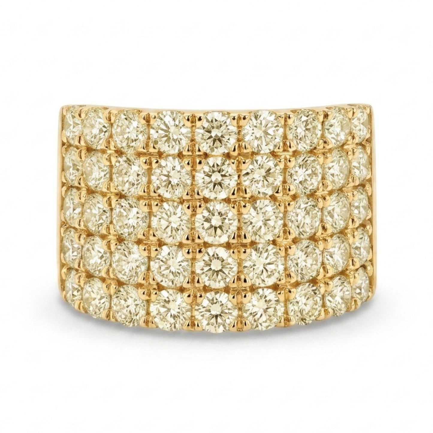 14K 2.27cttw Round VS Light Yellow Diamond Band Ring