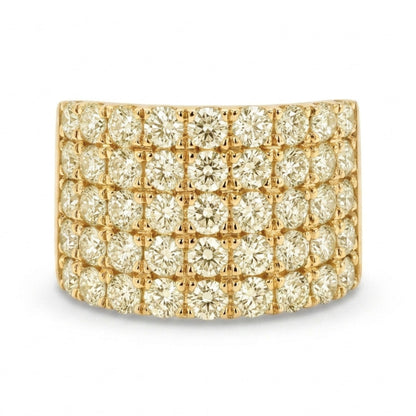 14K 2.27cttw Round VS Light Yellow Diamond Band Ring
