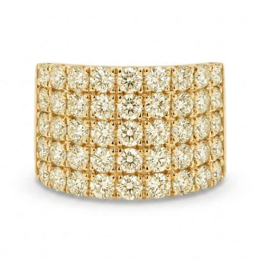 14K 2.27cttw Round VS Light Yellow Diamond Band Ring