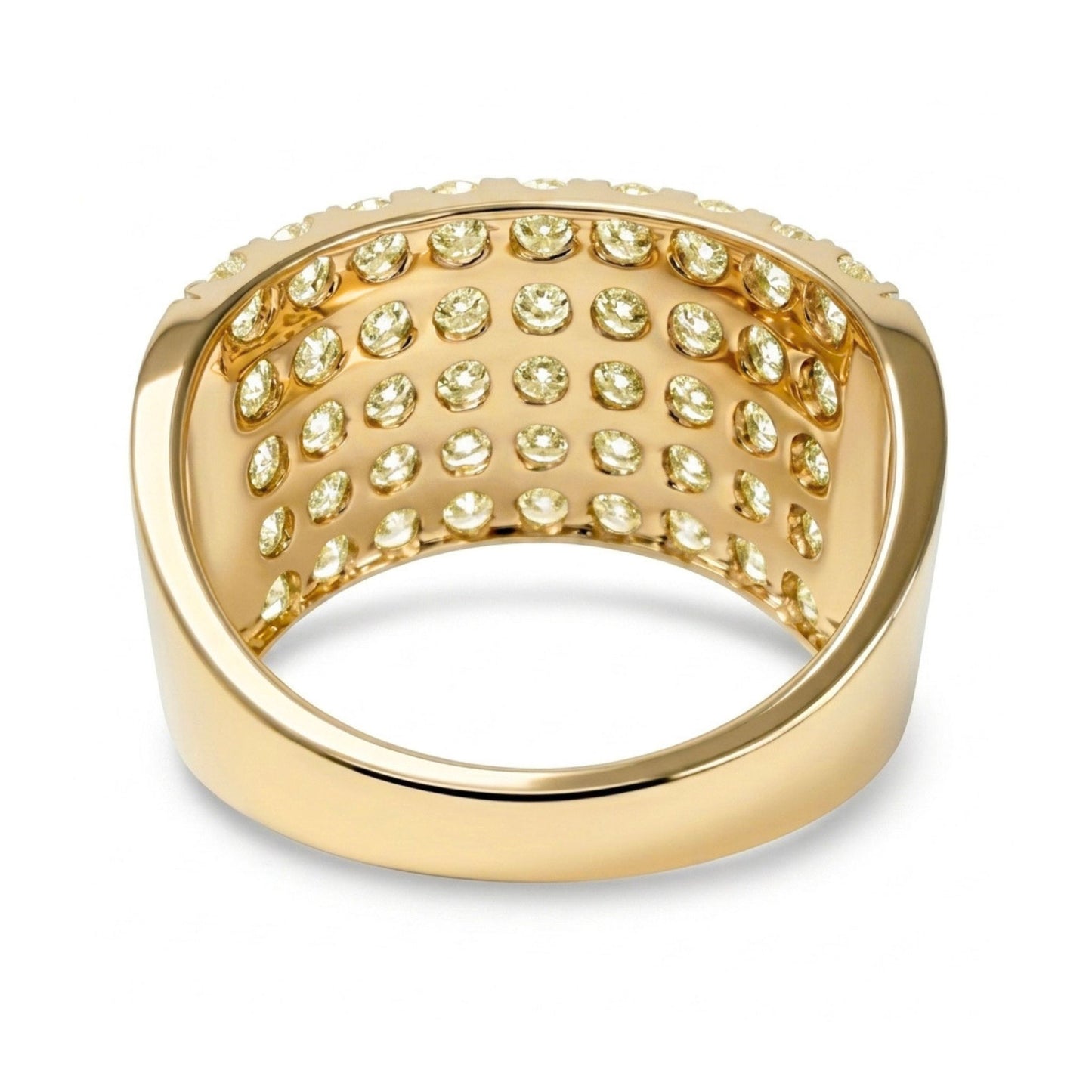 14K 2.27cttw Round VS Light Yellow Diamond Band Ring