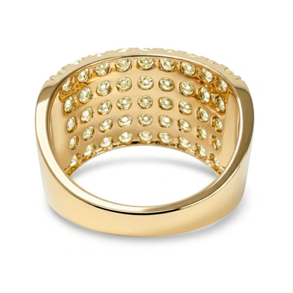14K 2.27cttw Round VS Light Yellow Diamond Band Ring