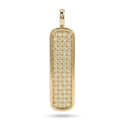 14K 2.35cttw VS Light Yellow Diamond Dog Tag Pendant