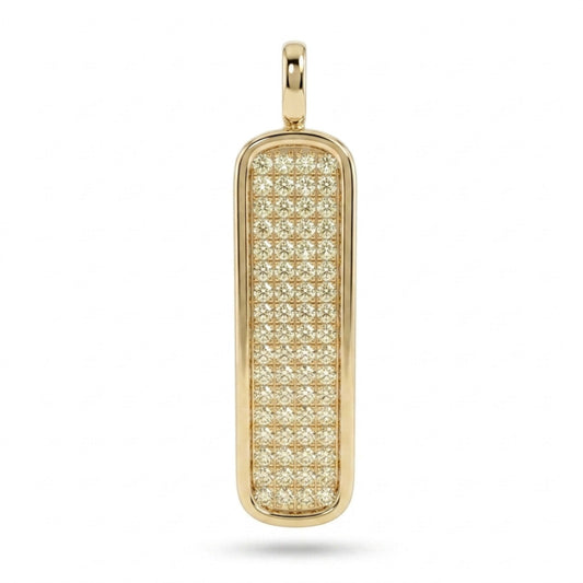 14K 2.35cttw VS Light Yellow Diamond Dog Tag Pendant