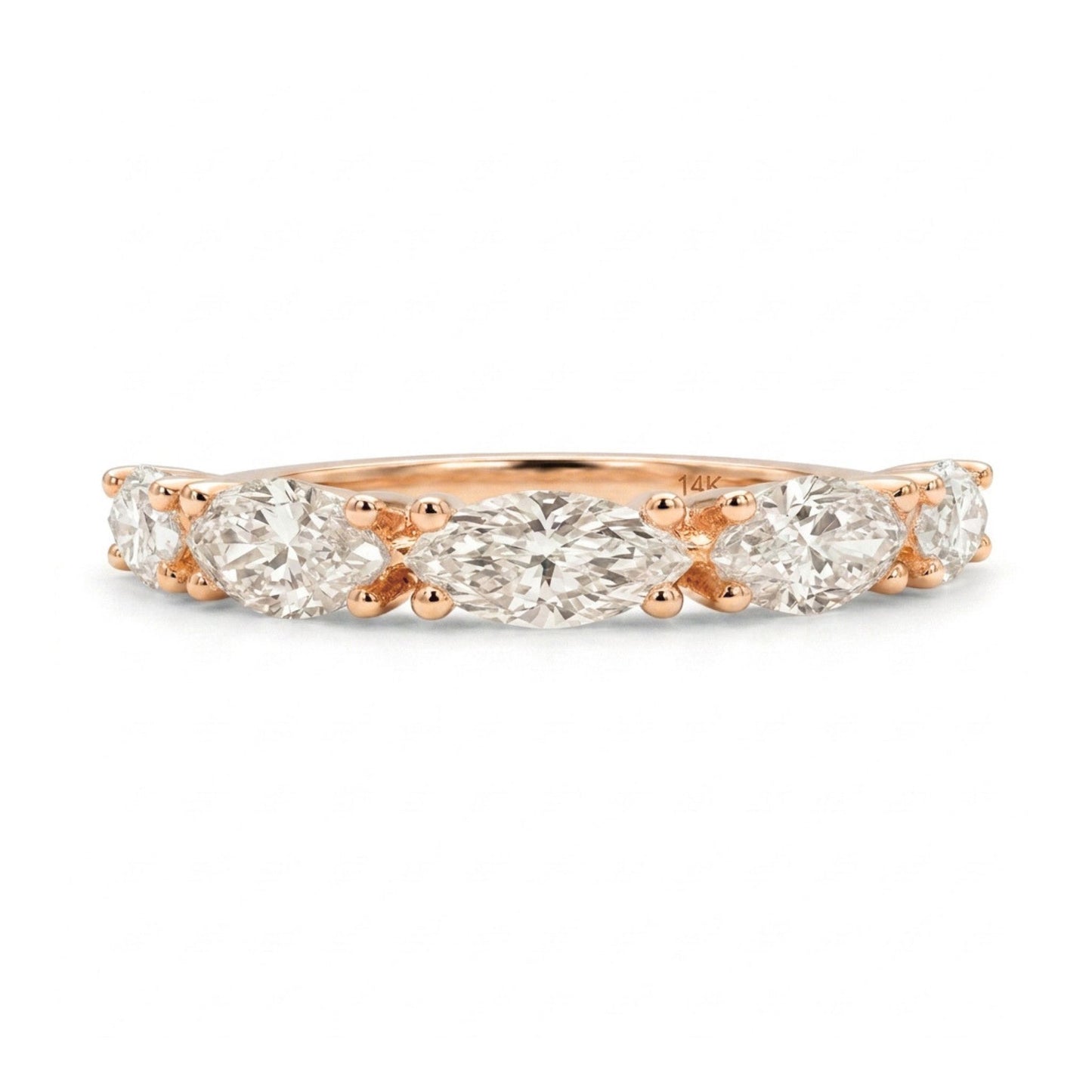 14K 1.00cttw Marquise VS White Diamond Band Ring