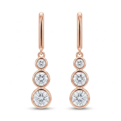 14K 2.20cttw Round VS White Diamond Drop Earrings