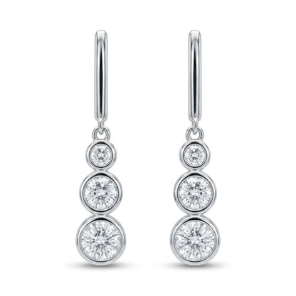 14K 2.20cttw Round VS White Diamond Drop Earrings