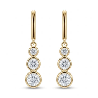 14K 2.20cttw Round VS White Diamond Drop Earrings
