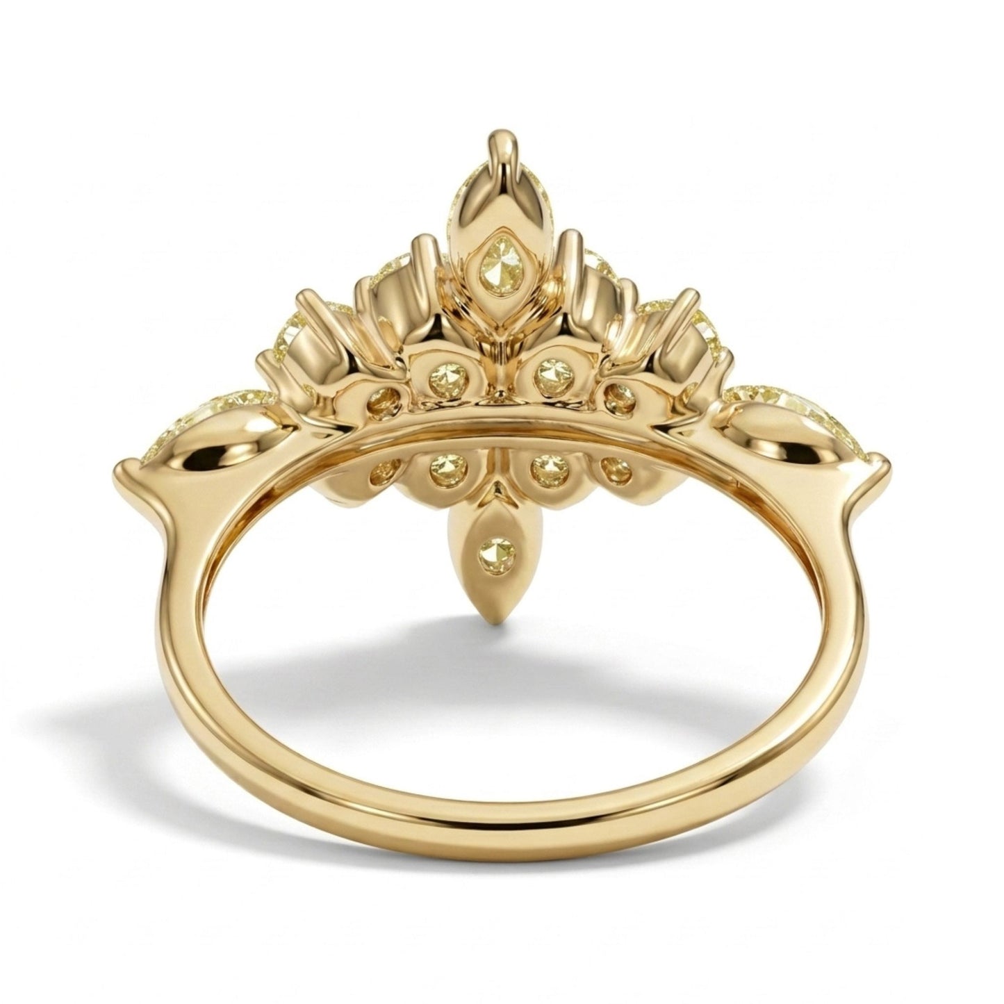 14K 1.70cttw Marquise & Pear Shape VS Yellow Diamond Ring