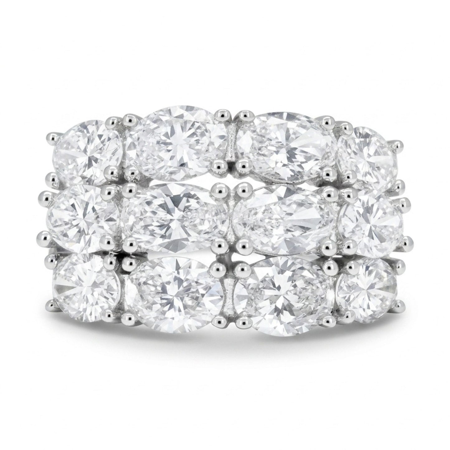 14K 3.00cttw Oval VS White Diamond Band Ring