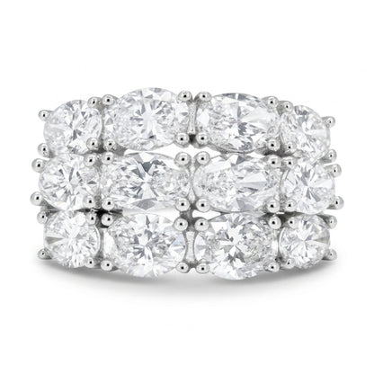 14K 3.00cttw Oval VS White Diamond Band Ring