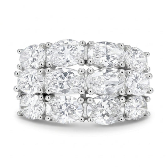 14K 3.00cttw Oval VS White Diamond Band Ring