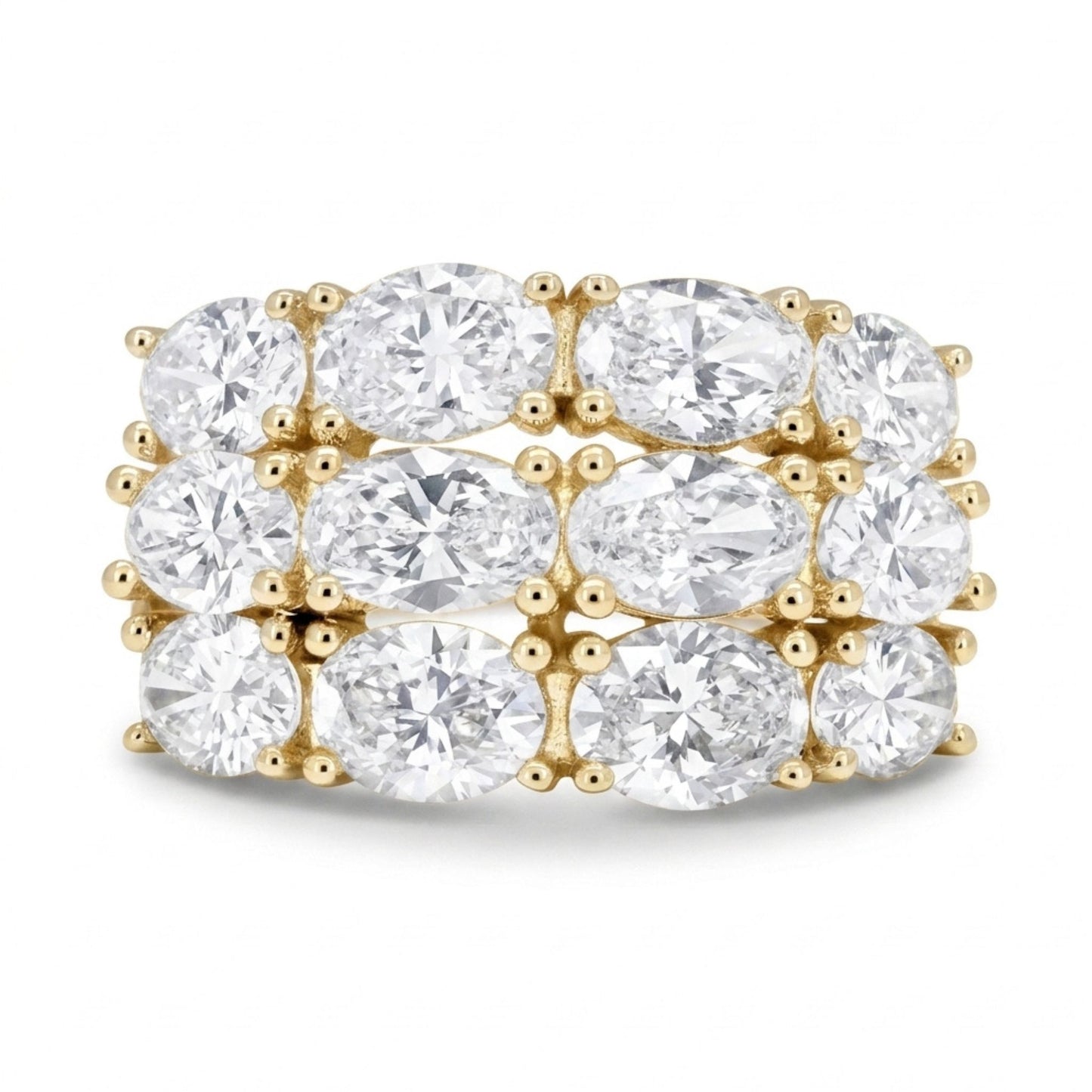 14K 3.00cttw Oval VS White Diamond Band Ring