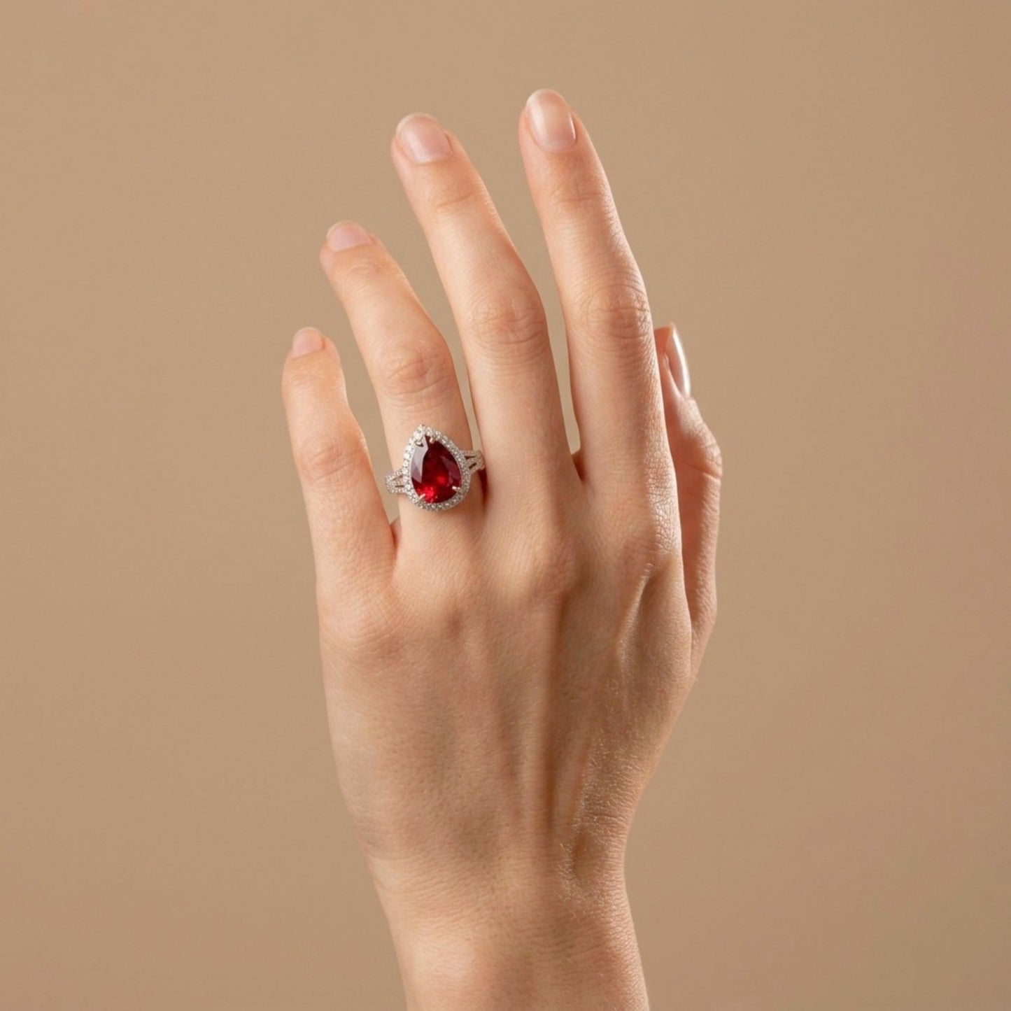 14K 2.27ct Pear Shape Fire Opal 0.60cttw VS White Diamonds Ring