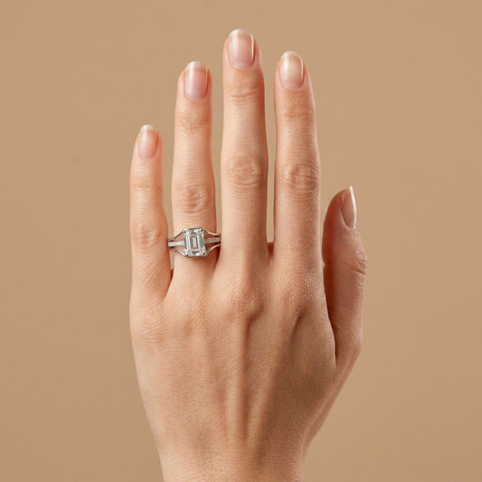 14K 1.00ct Emerald Cut VS White Diamond 0.13cttw VS White Diamonds Ring
