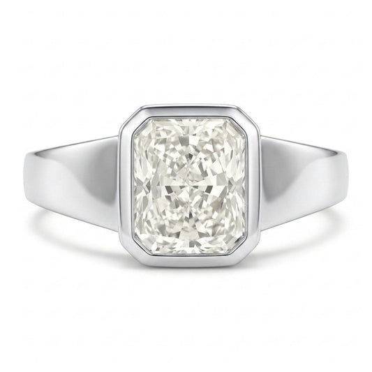 14K gold 1.00ct radiant cut VS white diamond ring