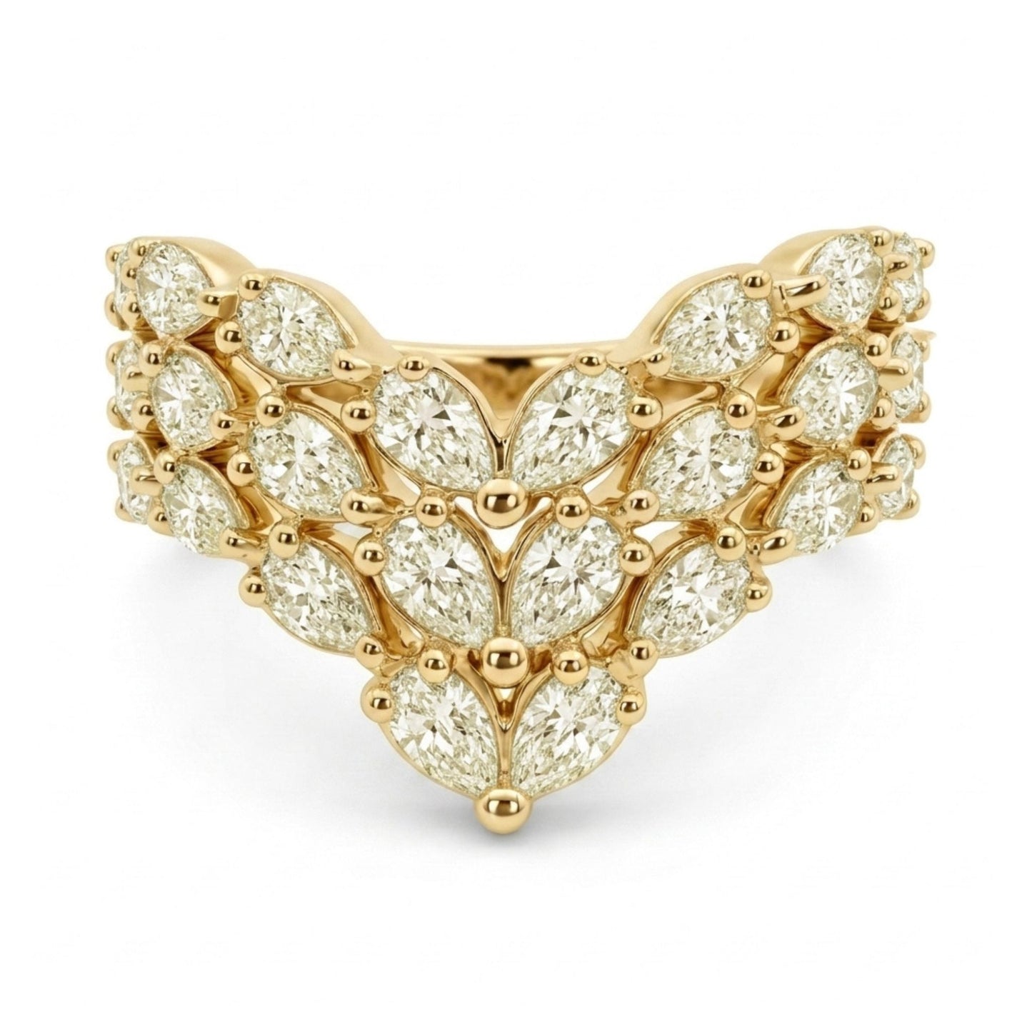 14K 1.30cttw Pear Shape VS Yellow Diamond Wonder Ring