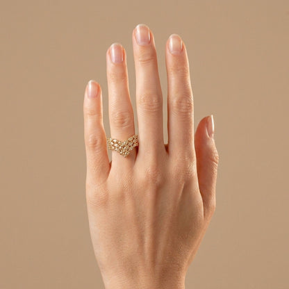 14K 1.30cttw Pear Shape VS Yellow Diamond Wonder Ring