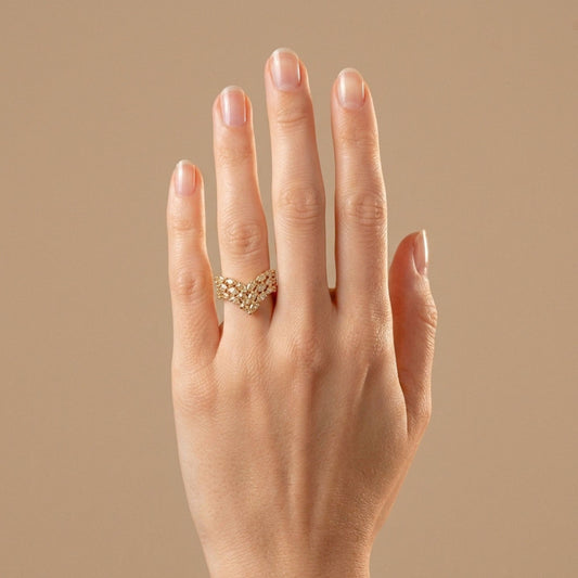 14K 1.30cttw Pear Shape VS Yellow Diamond Wonder Ring