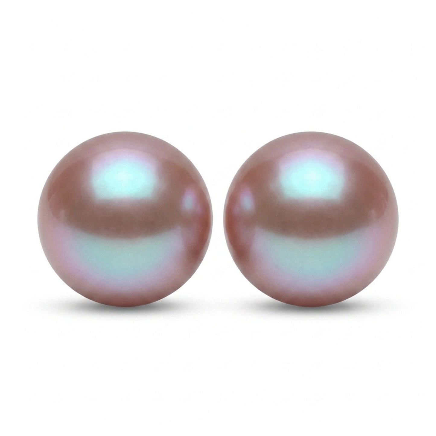 14K 10mm Freshwater Pink Pearl Stud Earrings
