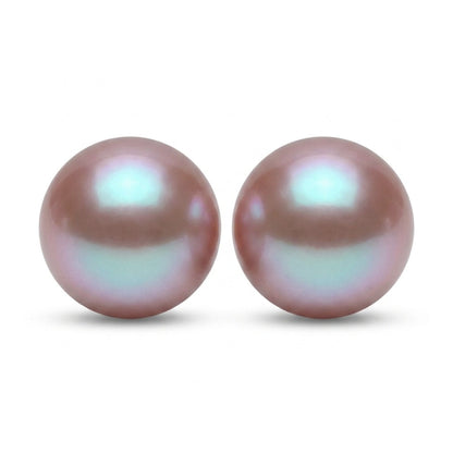 14K 10mm Freshwater Pink Pearl Stud Earrings