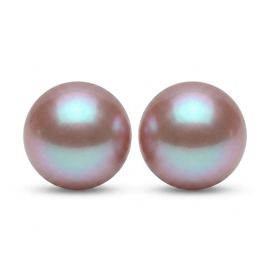 14K 10mm Freshwater Pink Pearl Stud Earrings
