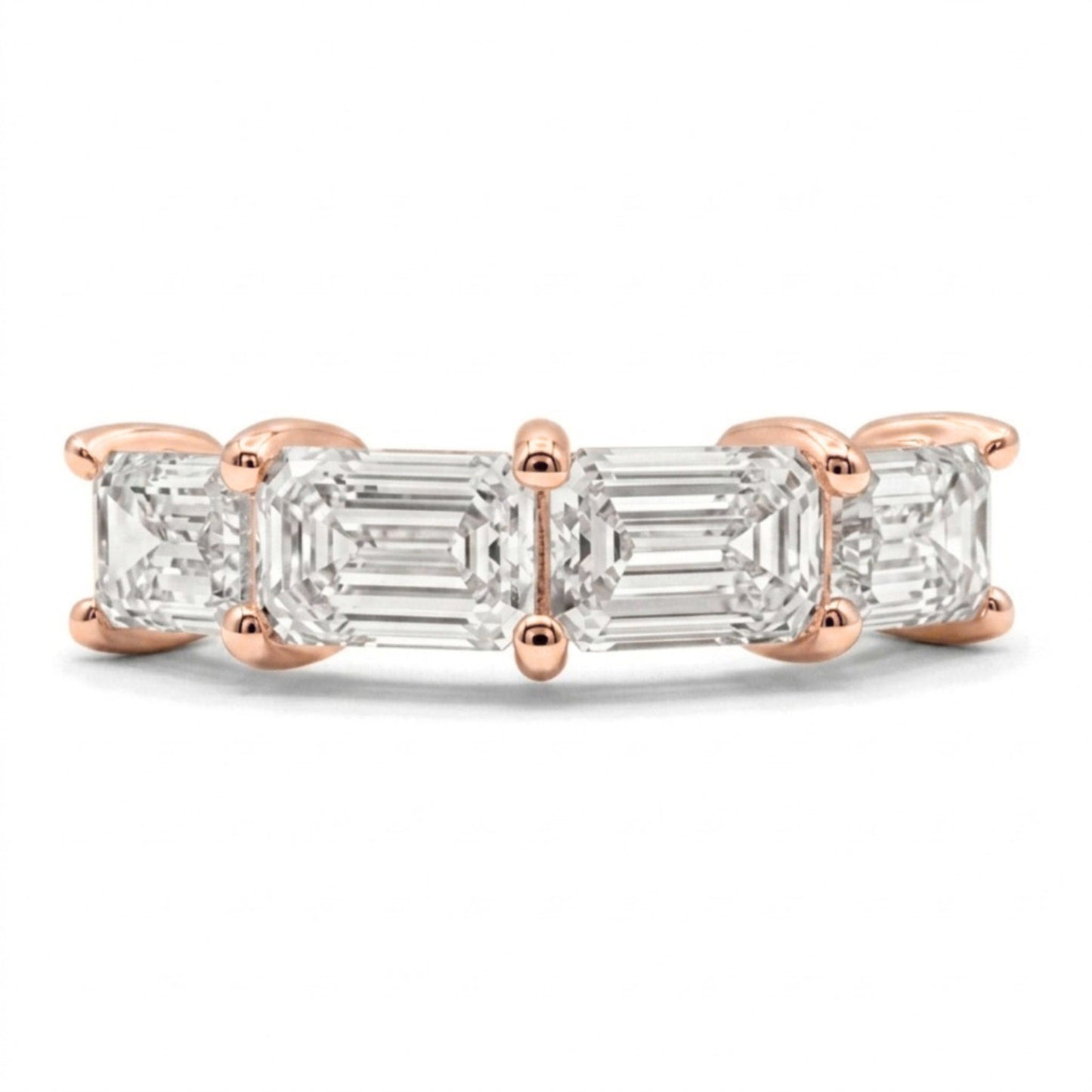 14K 2.00cttw Emerald Cut VS White Diamond Band Ring