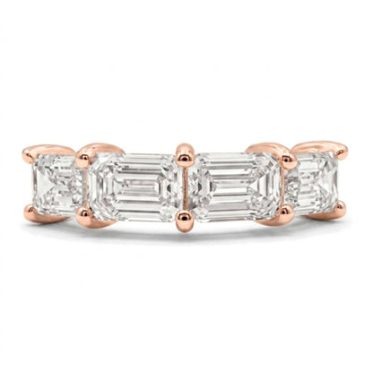 14K 2.00cttw Emerald Cut VS White Diamond Band Ring