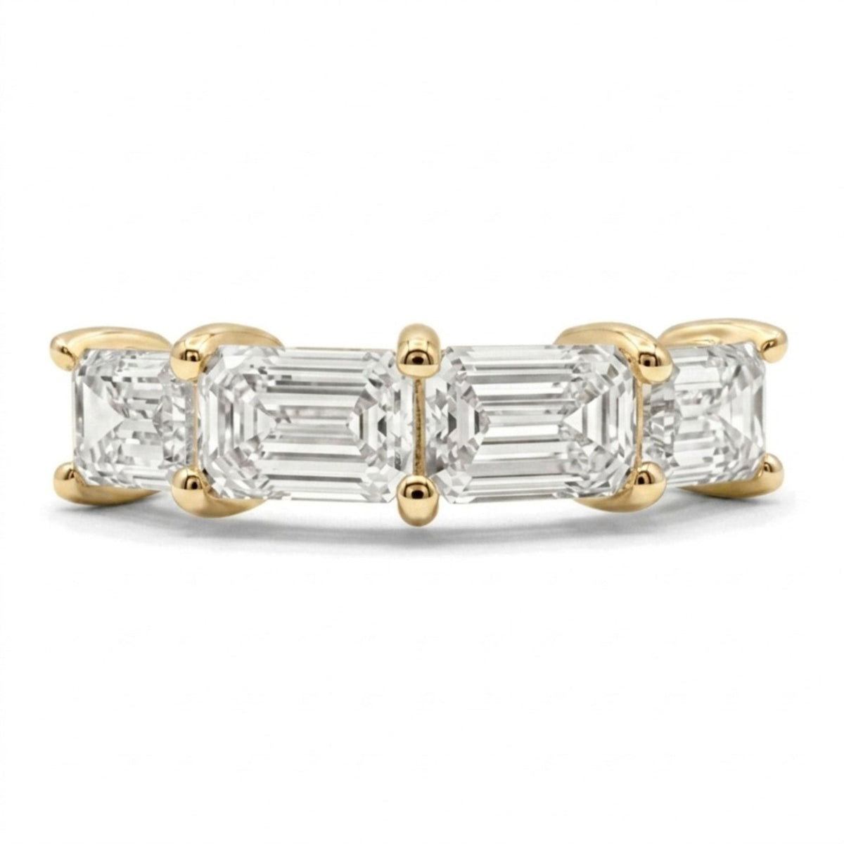 14K 2.00cttw Emerald Cut VS White Diamond Band Ring