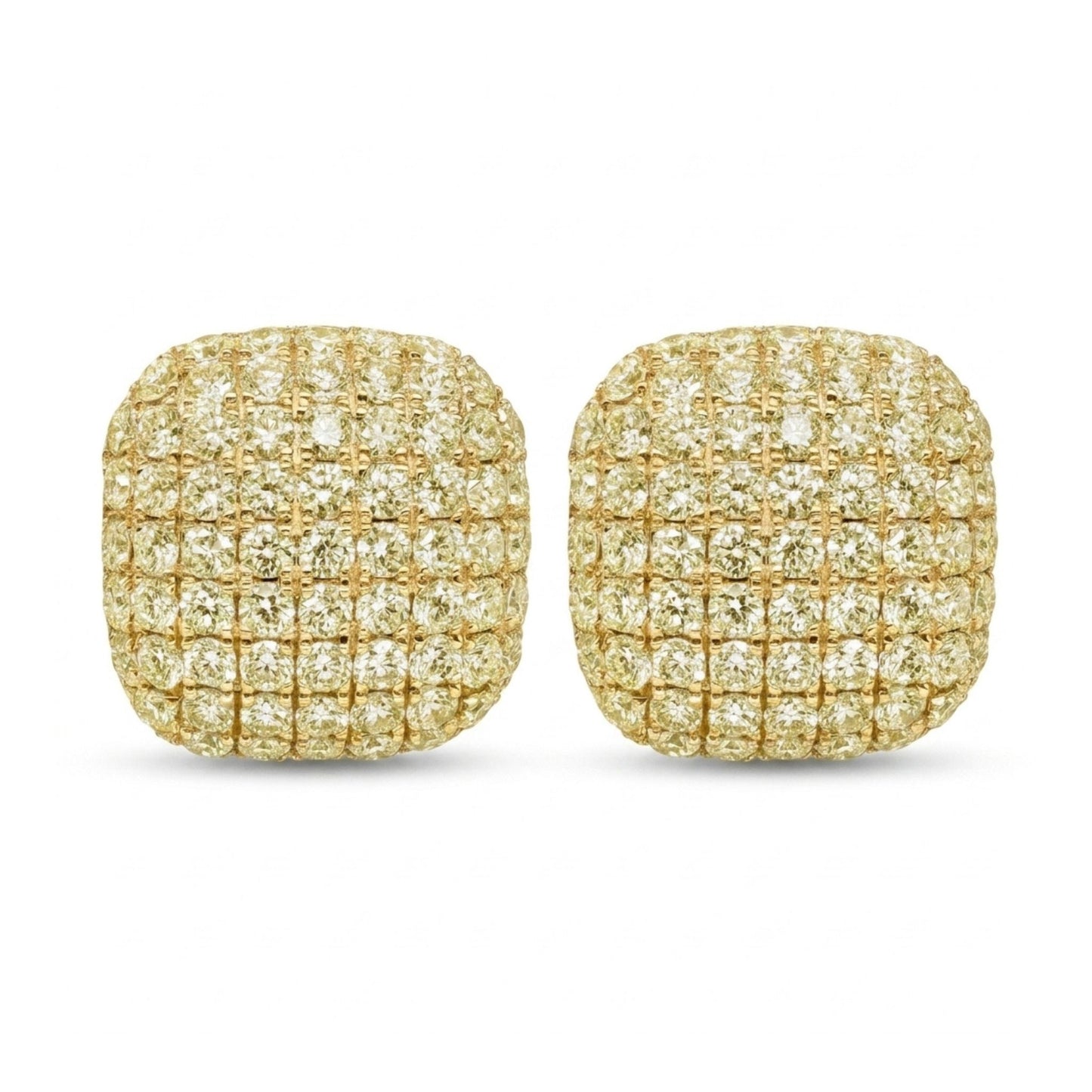 14K 3.56cttw Round VS Light Yellow Diamond Earrings