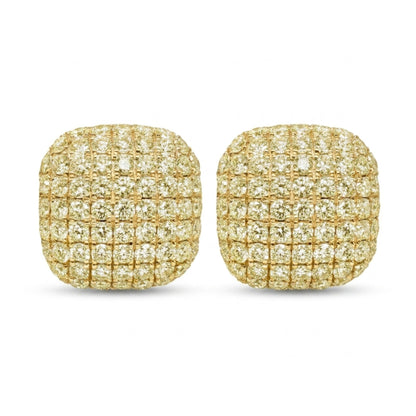 14K 3.56cttw Round VS Light Yellow Diamond Earrings