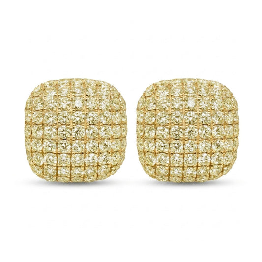 14K 3.56cttw Round VS Light Yellow Diamond Earrings