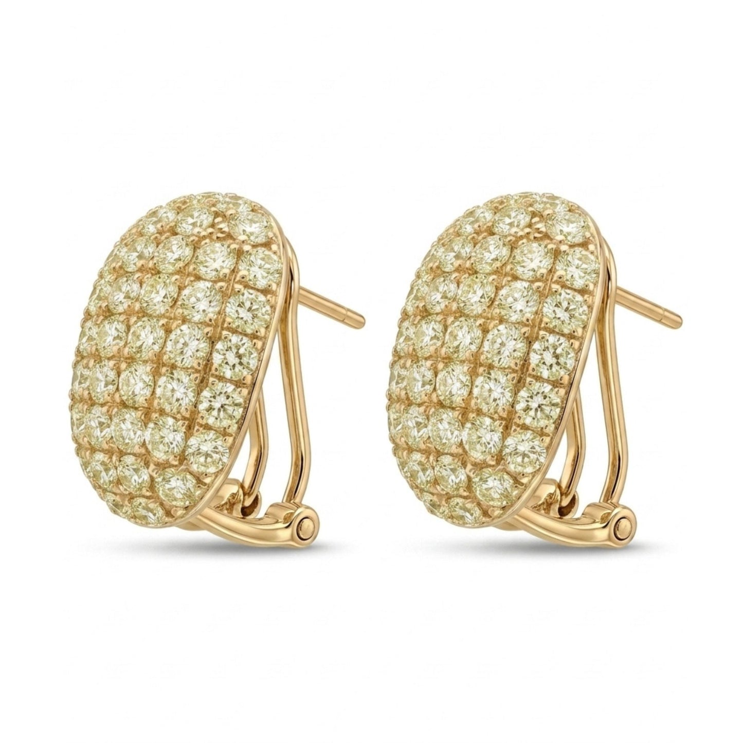 14K 3.56cttw Round VS Light Yellow Diamond Earrings