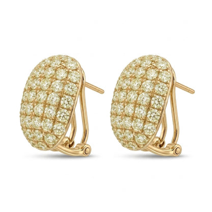 14K 3.56cttw Round VS Light Yellow Diamond Earrings