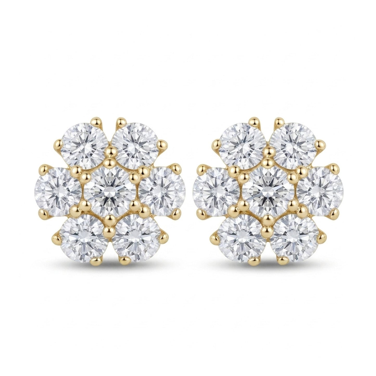 14K 2.50cttw Round VS White Diamond Stud Earrings