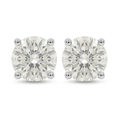 14K 2.00cttw Round VS White Diamond Solitaire Stud Earrings