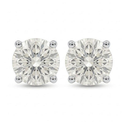 14K 2.00cttw Round VS White Diamond Solitaire Stud Earrings