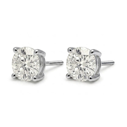 14K 2.00cttw Round VS White Diamond Solitaire Stud Earrings