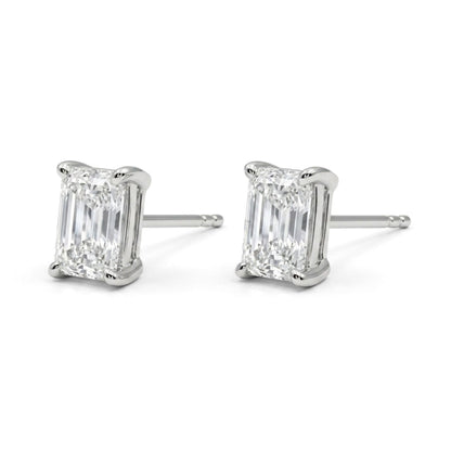 14K 1.00cttw Emerald Cut VS White Diamond Stud Earrings