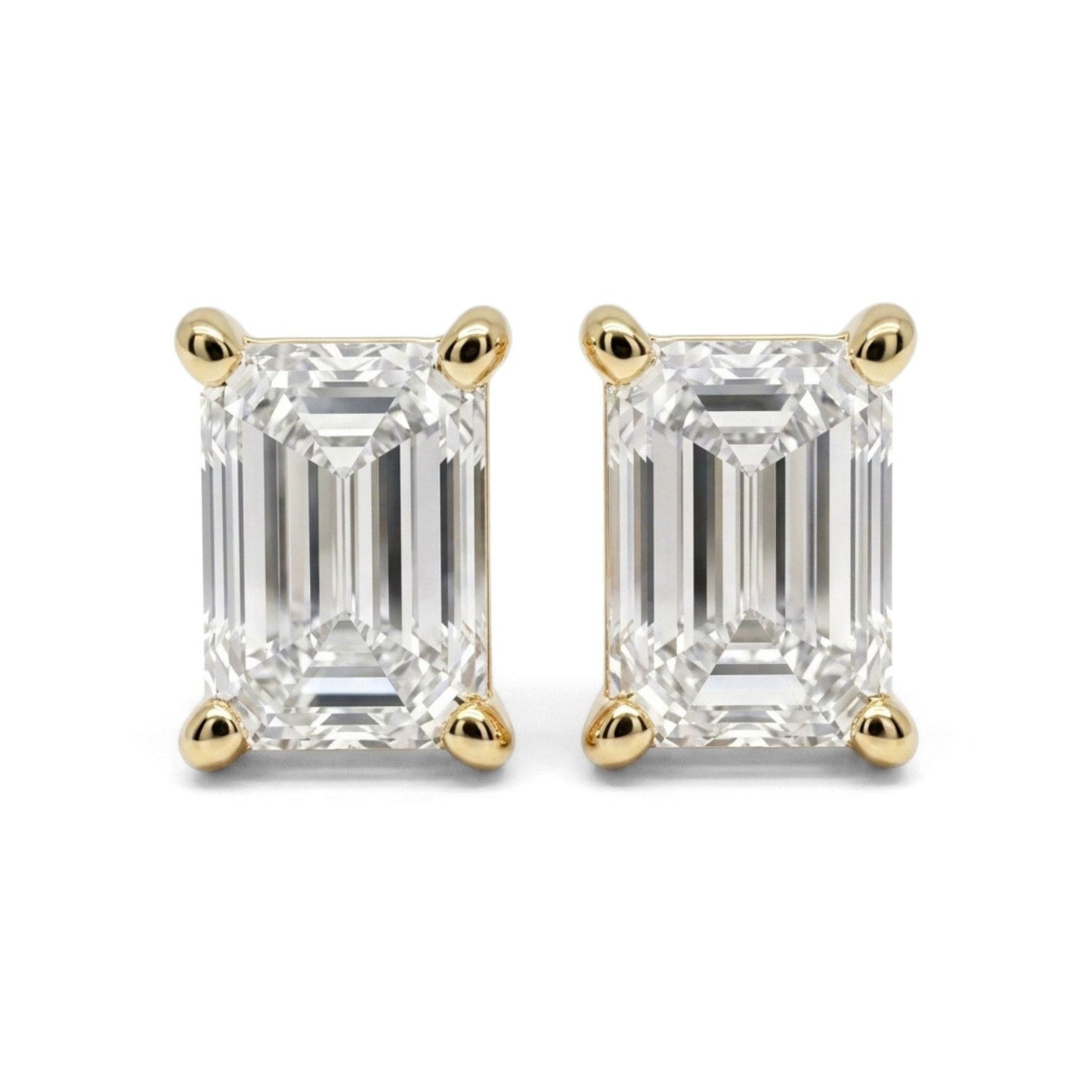 14K 1.00cttw Emerald Cut VS White Diamond Stud Earrings