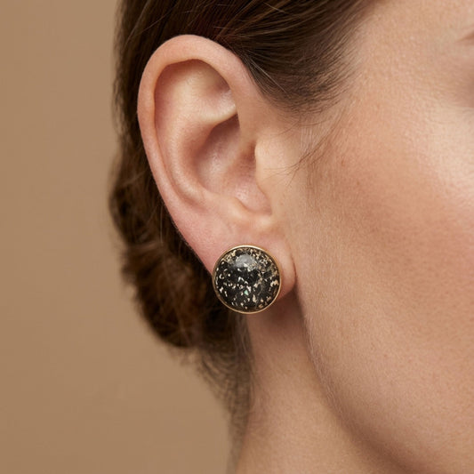 14K 21.00cttw Round Leopard Opal Stud Earrings