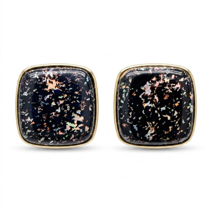 14K 16.90cttw Cushion Leopard Opal Stud Earrings