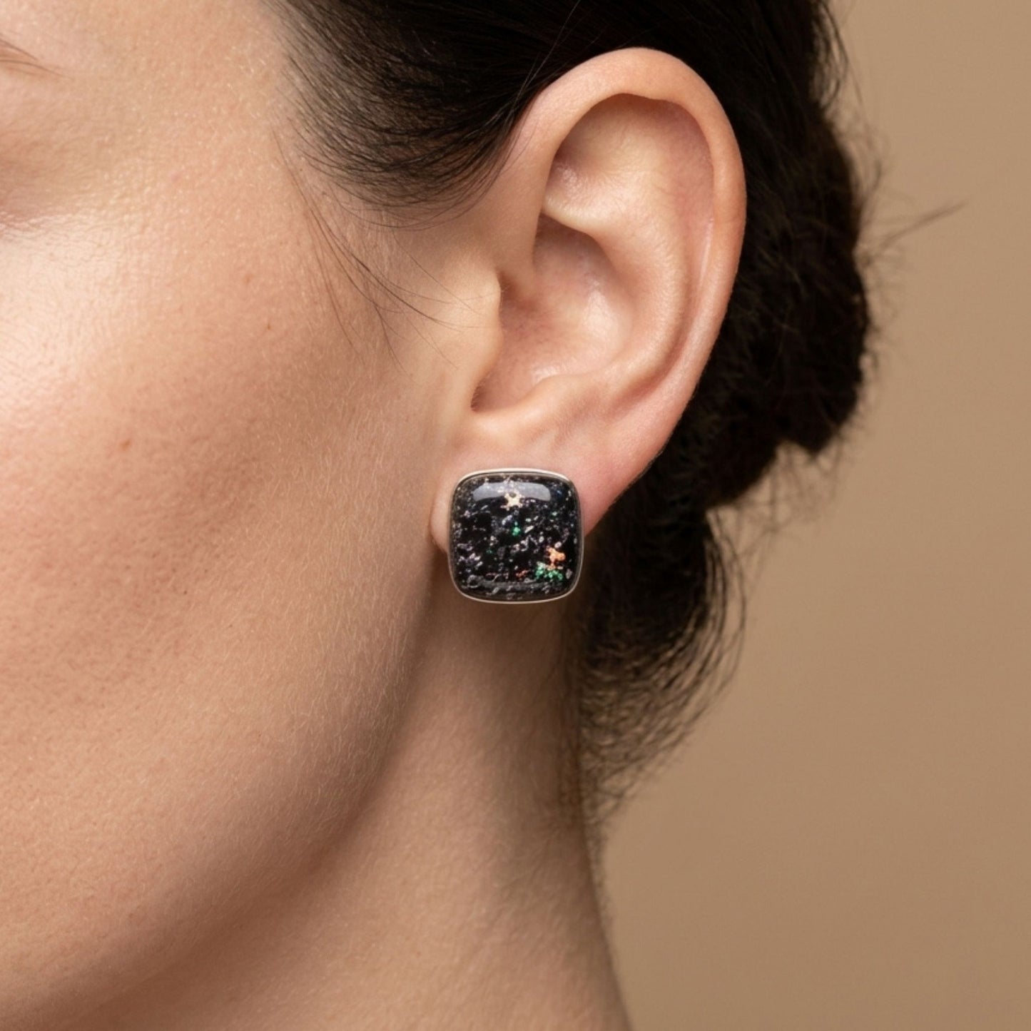 14K 16.90cttw Cushion Leopard Opal Stud Earrings