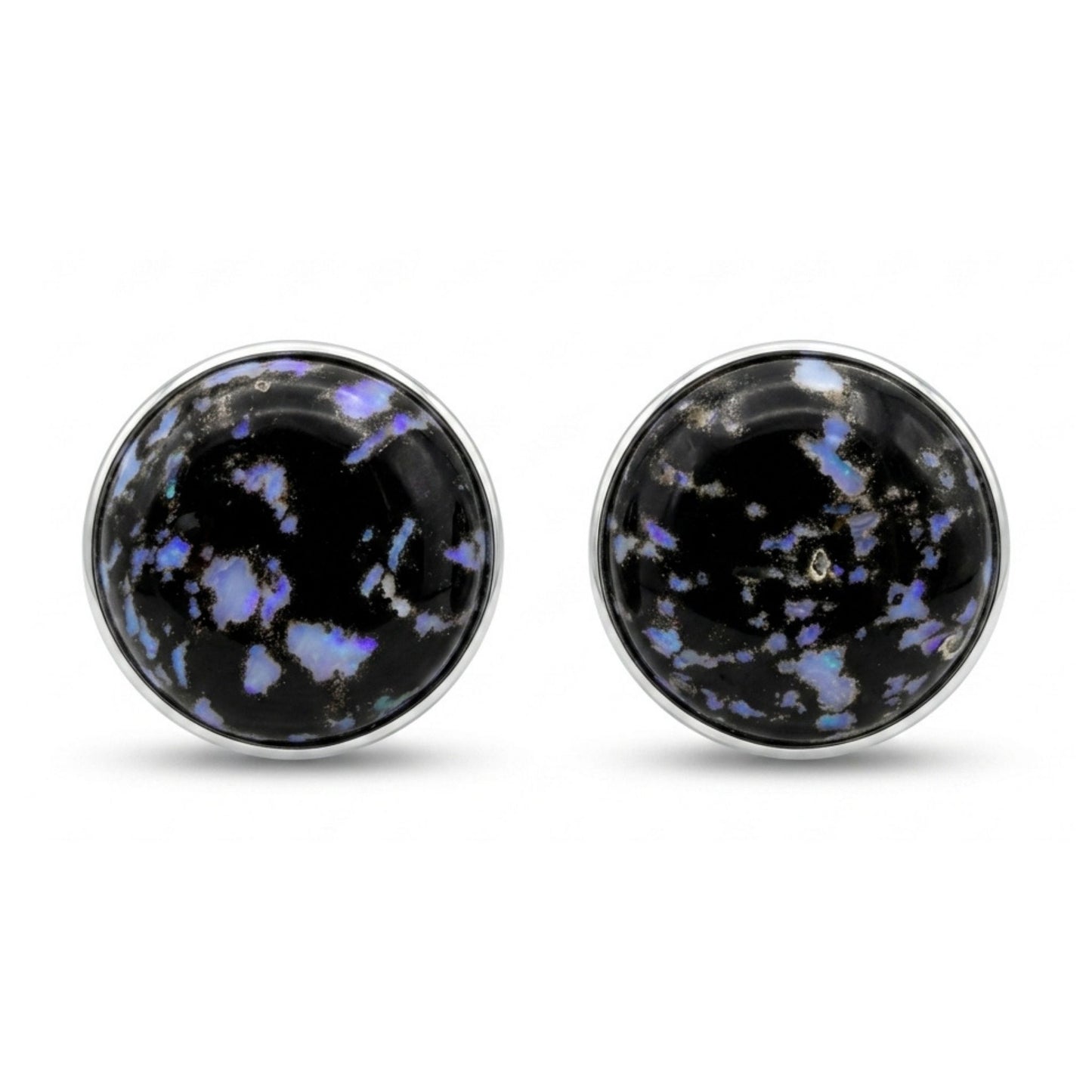 14K 12.70cttw Round Leopard Opal Stud Earrings