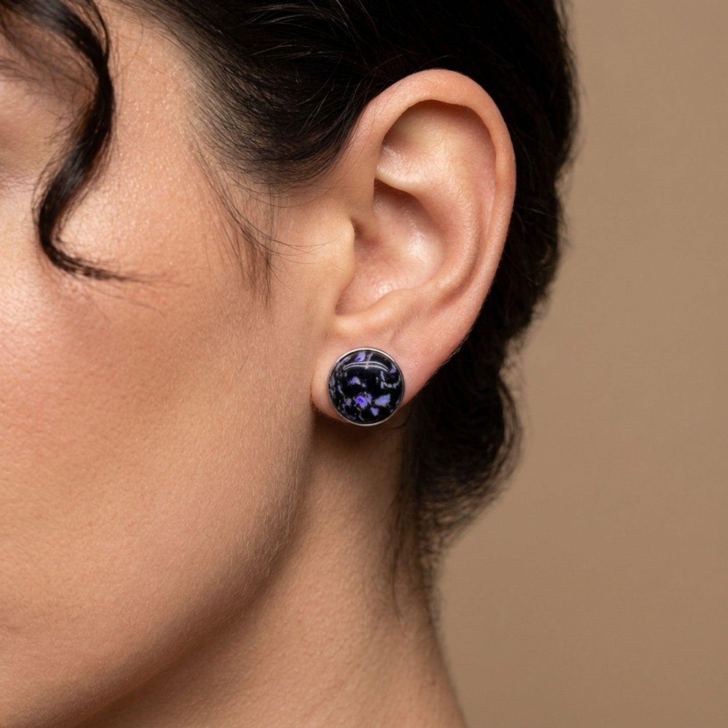 14K 12.70cttw Round Leopard Opal Stud Earrings