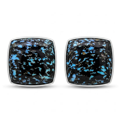 14K 14.70cttw Cushion Leopard Opal Stud Earrings